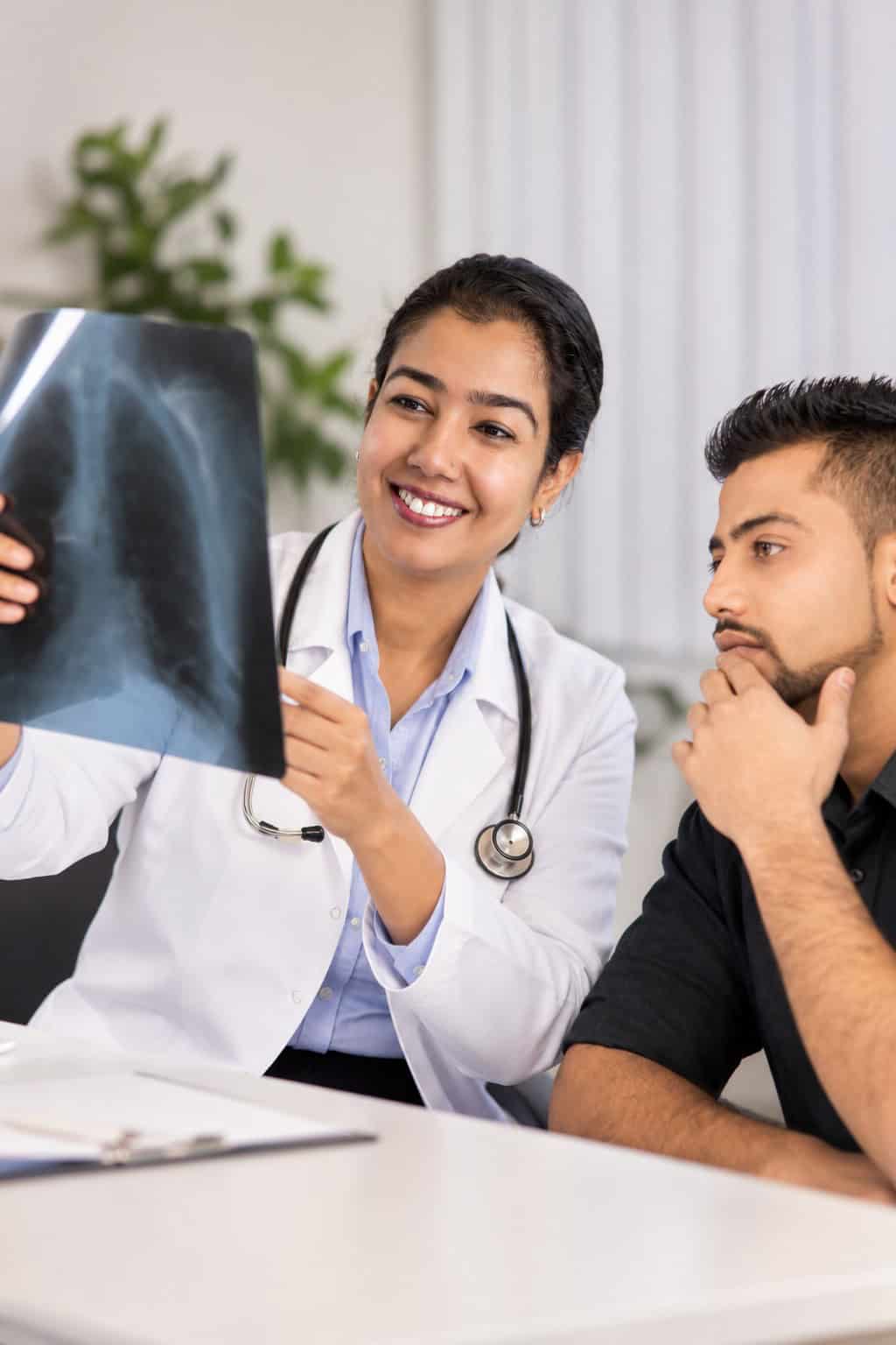 Doctor Explaining Chest X Ray